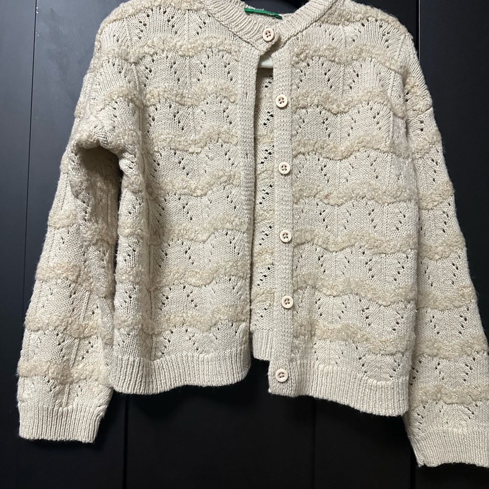 United Colors of Benetton Cream Knit Sweater